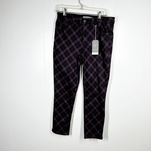 NEW Wit & Wisdom Ab Solution High Rise Ankle Skimmer Dark Plaid Pants 8 - Picture 1 of 7